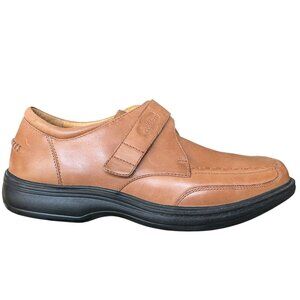 Dr Comfort Frank Brown Leather Adjustable Monk Strap Comfort Loafers Mens 10.5 W